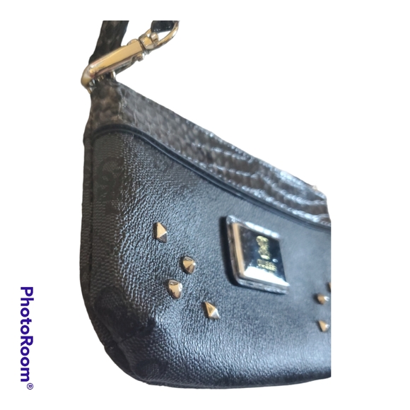 GUESS Marciano Blue Studded G Logo Wristlet Clutch - Picture 2 of 4